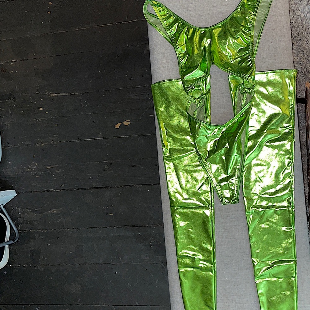 Bodysuit/lingerie with matching thigh high socks